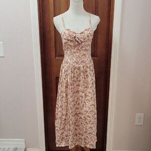 Tinseltown Pink Floral Midi Dress